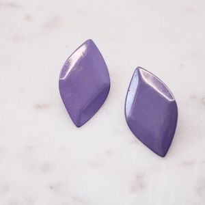 Vintage - Purple Diamond Shape Earrings